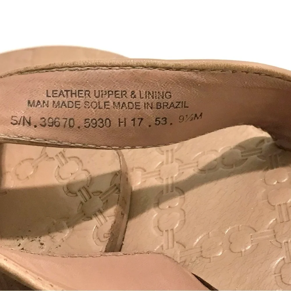 Tory Burch Leather Monroe Sandals in Blush Tan Size 9.5